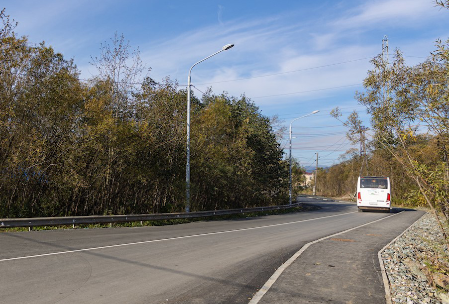 В Южно-Сахалинске завершается ремонт автомобильной дороги к областной психиатрической больнице